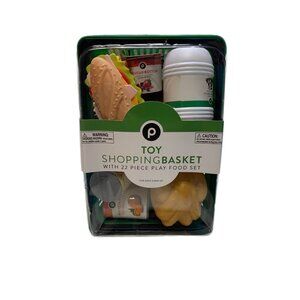 New Publix Toy Shopping Basket Play Food Set